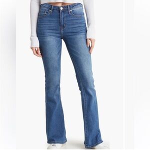 Abound Flare Jeans Women’s Size 29 Blue Denim Stretch Mid Rise Retro